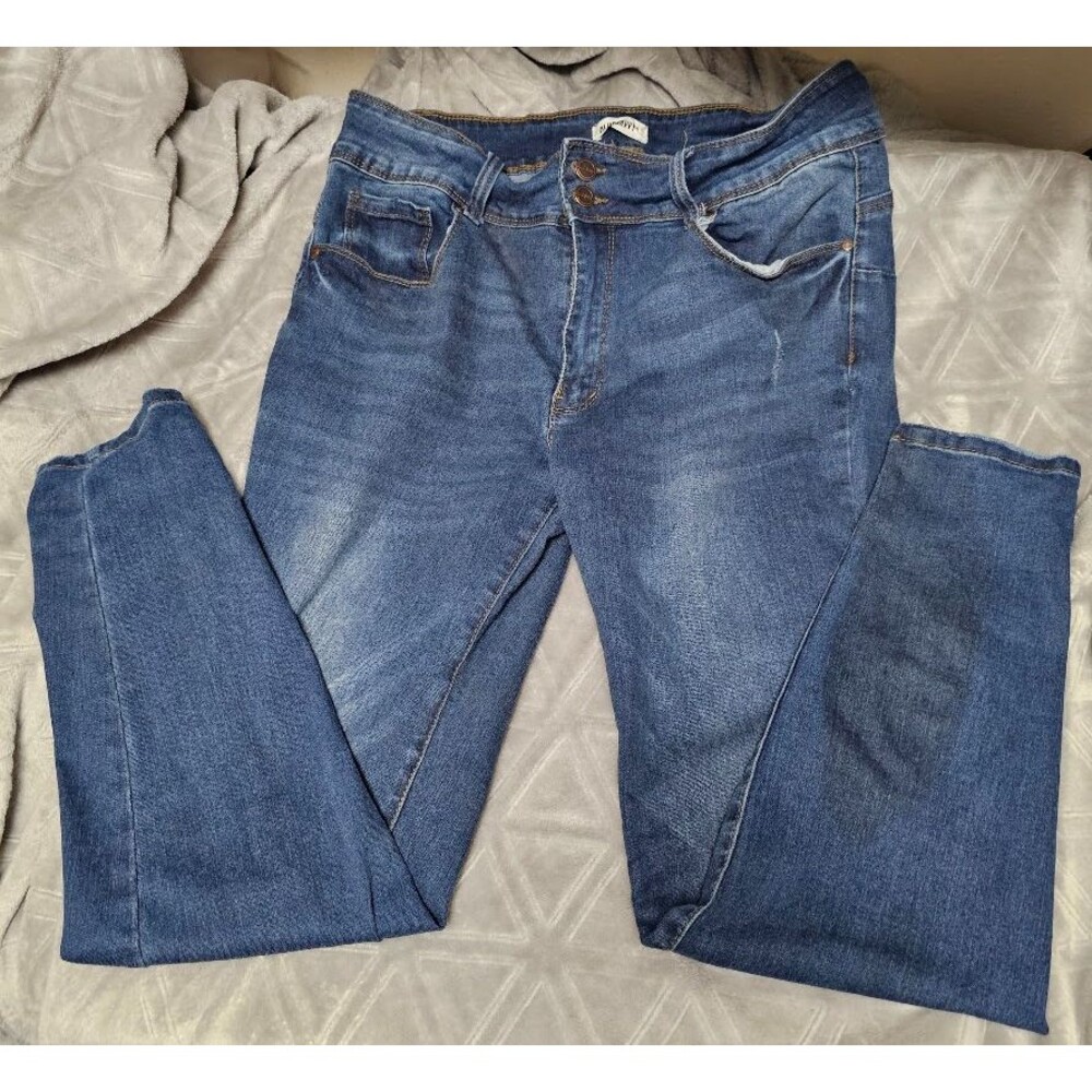 Blue Savvy Womens Sz 15/32 Hight Rise Skinny Leg Blue Jeans Medium Wash Denim